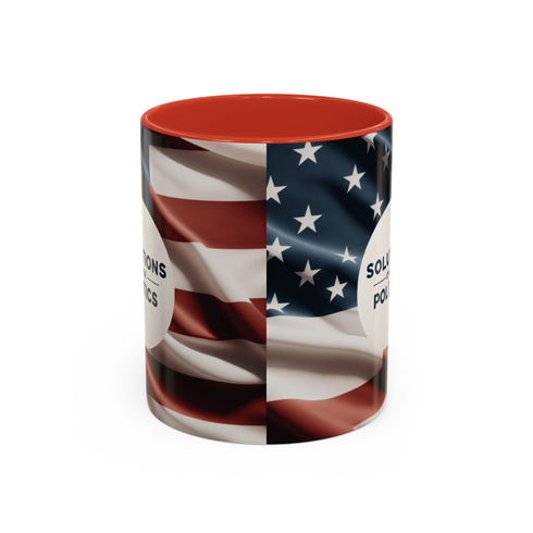 American Flag Custom Accent Coffee Mug (11, 15oz)