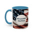 American Flag Custom Accent Coffee Mug (11, 15oz)