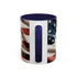 American Flag Custom Accent Coffee Mug (11, 15oz)