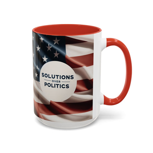 American Flag Custom Accent Coffee Mug (11, 15oz)