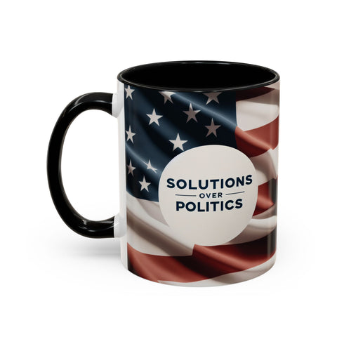 American Flag Custom Accent Coffee Mug (11, 15oz)