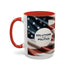 American Flag Custom Accent Coffee Mug (11, 15oz)