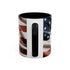 American Flag Custom Accent Coffee Mug (11, 15oz)