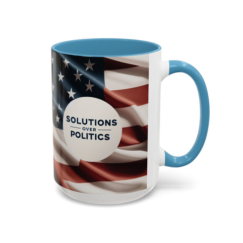 American Flag Custom Accent Coffee Mug (11, 15oz)