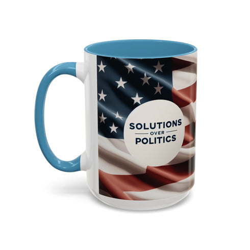 American Flag Custom Accent Coffee Mug (11, 15oz)