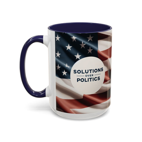 American Flag Custom Accent Coffee Mug (11, 15oz)