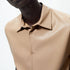 Zara Men's Faux Leather Beige Shirt | L