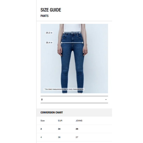 The Skinny ZW Premium Blue Jeans by Zara, 2 US | 34 EU | 6 UK - MGworld